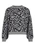 VITIP O-NECK L/S JACQUARD KNIT TOP/R/1 medium grey melange