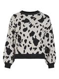 VITIP O-NECK L/S JACQUARD KNIT TOP/R/1 super light natural melan