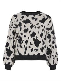 VITIP O-NECK L/S JACQUARD KNIT TOP/R/1 super light natural melan
