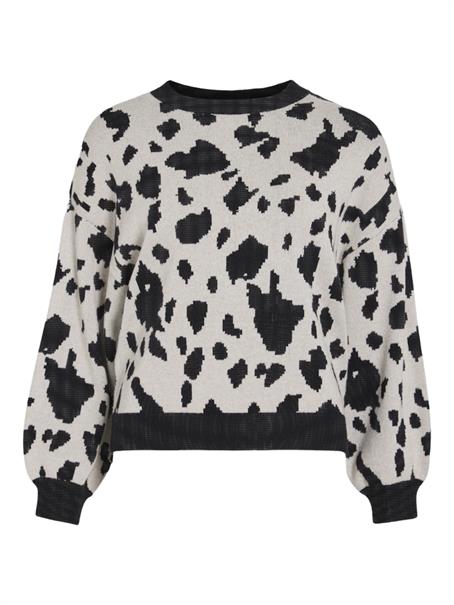 VITIP O-NECK L/S JACQUARD KNIT TOP/R/1 super light natural melan