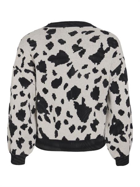 VITIP O-NECK L/S JACQUARD KNIT TOP/R/1 super light natural melan