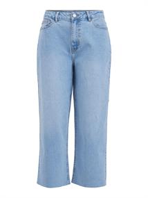 VIWIDEY NEIMA HW CROPPED WIDE JEANS light blue denim