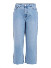 VIWIDEY NEIMA HW CROPPED WIDE JEANS light blue denim