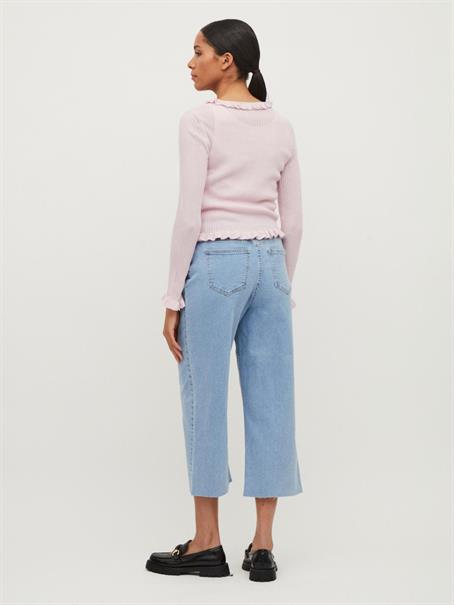 VIWIDEY NEIMA HW CROPPED WIDE JEANS light blue denim