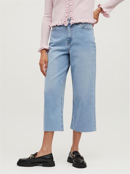 VIWIDEY NEIMA HW CROPPED WIDE JEANS light blue denim