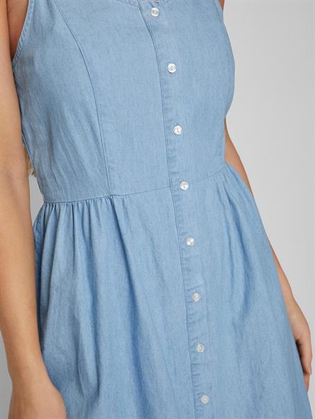 VIZIA STRAP MIDI DENIM DRESS - NOOS light blue denim