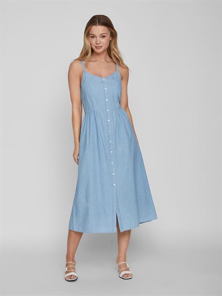 VIZIA STRAP MIDI DENIM DRESS - NOOS light blue denim