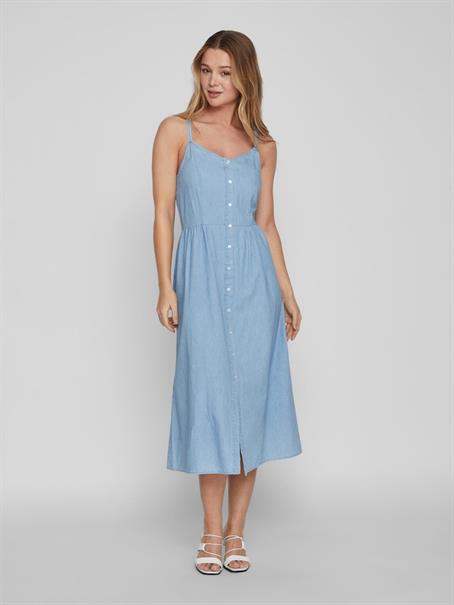 VIZIA STRAP MIDI DENIM DRESS - NOOS light blue denim