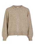 VIZICHY O-NECK L/S ZIP KNIT CARDIGAN/R natural melange