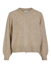 VIZICHY O-NECK L/S ZIP KNIT CARDIGAN/R natural melange