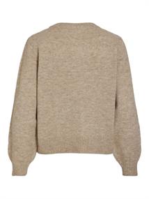 VIZICHY O-NECK L/S ZIP KNIT CARDIGAN/R natural melange