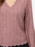 VIZIRA V-NECK L/S DETAIL KNIT TOP/VOL nostalgia rose