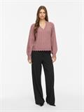 VIZIRA V-NECK L/S DETAIL KNIT TOP/VOL nostalgia rose