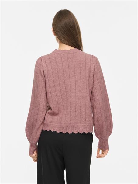 VIZIRA V-NECK L/S DETAIL KNIT TOP/VOL nostalgia rose
