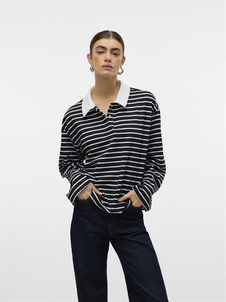 VMALMA LS STRIPED POLO TEE EXP black
