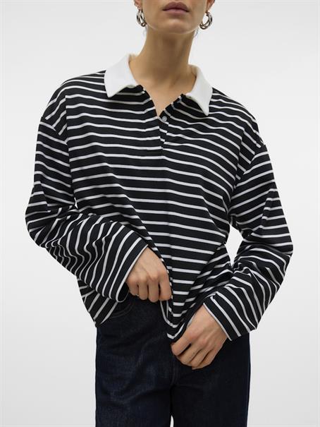 VMALMA LS STRIPED POLO TEE EXP black