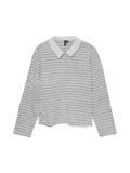 VMALMA LS STRIPED POLO TEE EXP light grey melange