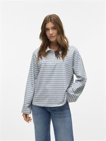 VMALMA LS STRIPED POLO TEE EXP light grey melange