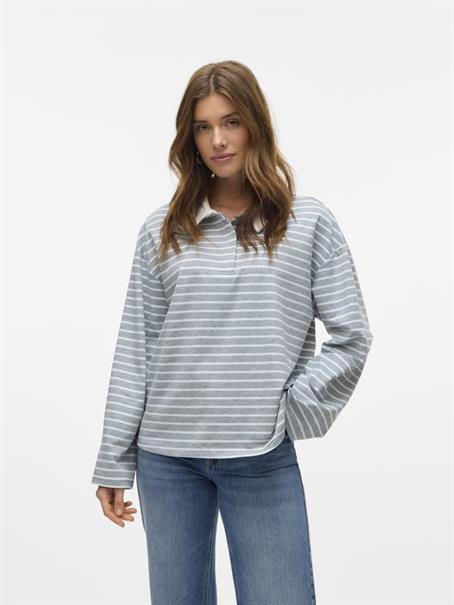VMALMA LS STRIPED POLO TEE EXP light grey melange