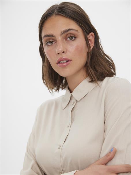 VMBEAUTY LS SHIRT WVN GA NOOS silver lining