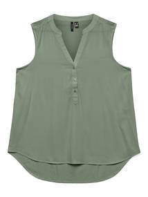 VMBELLA SL V-NECK TOP WVN GA NOOS hedge green