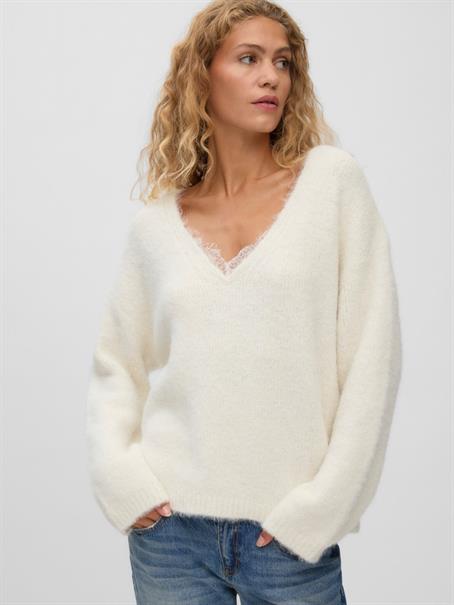 VMBERRY LACE LS V-NECK PULLOVER NOOS birch