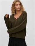 VMBERRY LACE LS V-NECK PULLOVER NOOS forest night