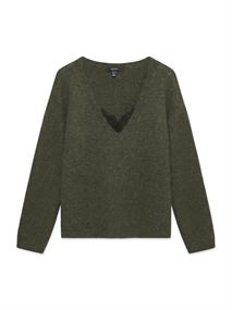 VMBERRY LACE LS V-NECK PULLOVER NOOS forest night