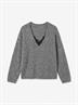 VMBERRY LACE LS V-NECK PULLOVER NOOS medium grey melange