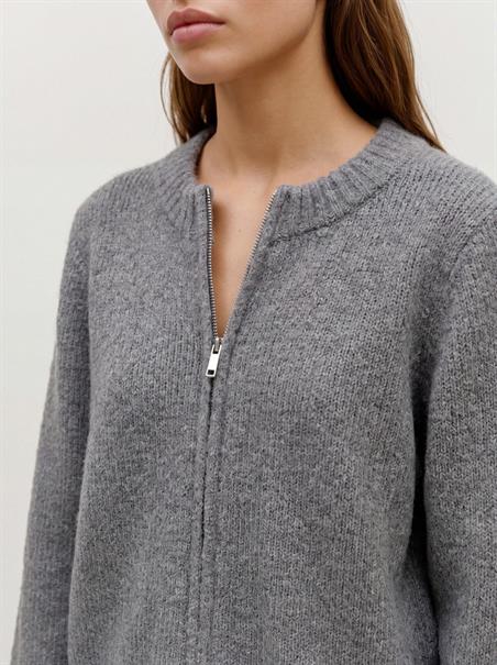 VMBERRY LS O-NECK ZIPPER CARIDGAN NOOS medium grey melange
