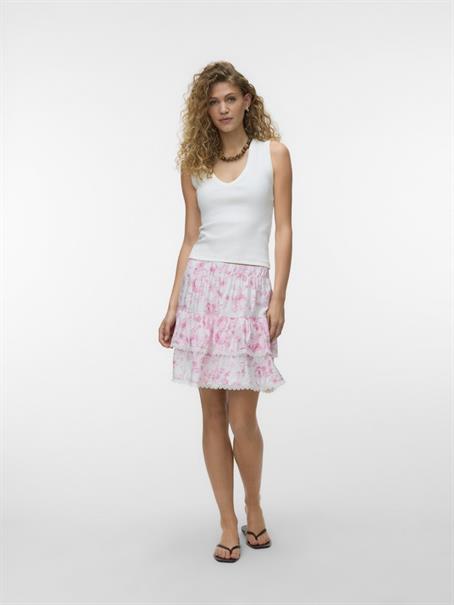 VMBLISS H/W SHORT DETAIL SKIRT WVN snow white2