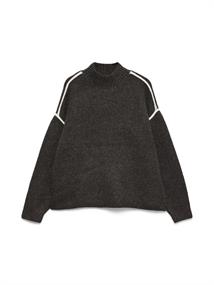 VMBOOM LS HIGHNECK PIPING PULLOVER NOOS chocolate torte