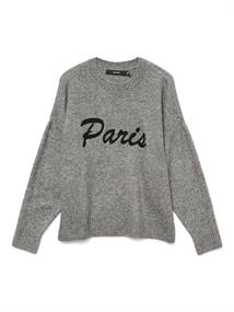 VMBOOM LS O-NECK TEXT PULLOVER NOOS medium grey melange