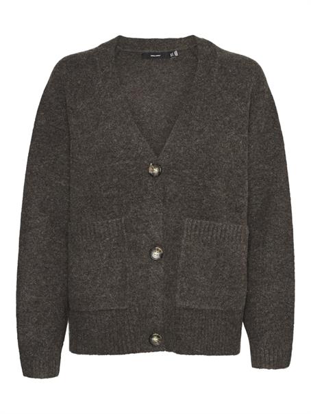VMBOOM LS V-NECK BUTTON CARDIGAN GA NOOS chocolate torte
