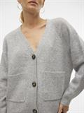VMBOOM LS V-NECK BUTTON CARDIGAN GA NOOS light grey melange
