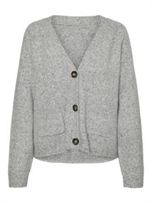 VMBOOM LS V-NECK BUTTON CARDIGAN GA NOOS light grey melange