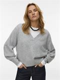 VMBOOM LS V-NECK PULLOVER light grey melange