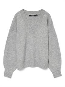 VMBOOM LS V-NECK PULLOVER light grey melange