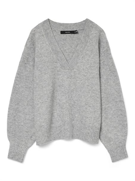 VMBOOM LS V-NECK PULLOVER light grey melange