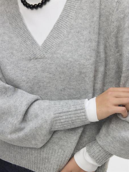 VMBOOM LS V-NECK PULLOVER light grey melange