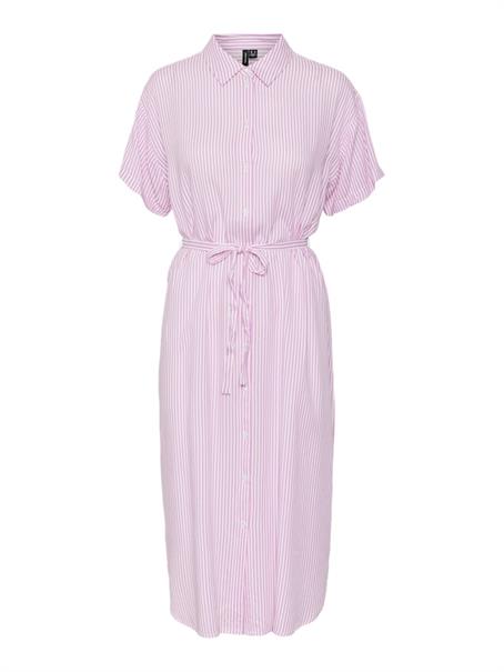 VMBUMPY SS CALF SHIRT DRESS WVN GA snow white1