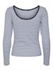 VMCHLOE STRIPE LS 2WAY SHORT TOP GO NOOS light grey melange