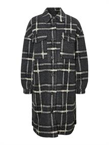 VMCHRISSIEQUILT LONG CHECK SHIRT GA dark grey melange