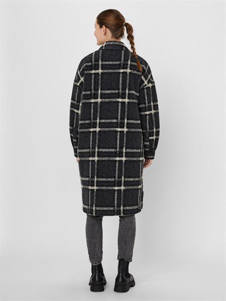 VMCHRISSIEQUILT LONG CHECK SHIRT GA dark grey melange