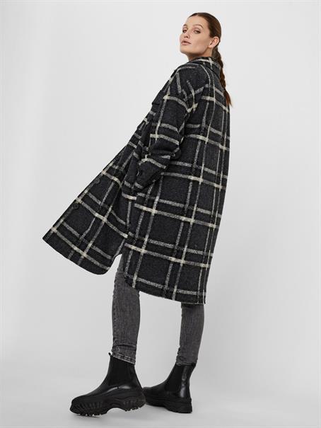 VMCHRISSIEQUILT LONG CHECK SHIRT GA dark grey melange