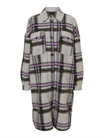 VMCHRISSIEQUILT LONG CHECK SHIRT GA light grey melange