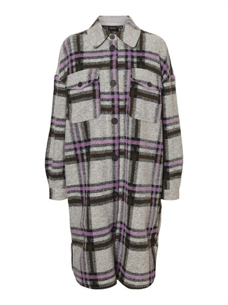 VMCHRISSIEQUILT LONG CHECK SHIRT GA light grey melange
