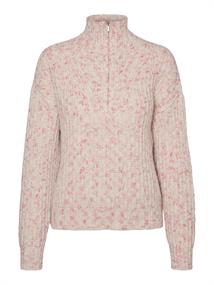 VMCLAUDIA LS HIGH-NECK ZIPPER BLOUSE GA hot pink