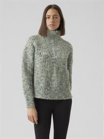 VMCLAUDIA LS HIGH-NECK ZIPPER BLOUSE GA loden frost