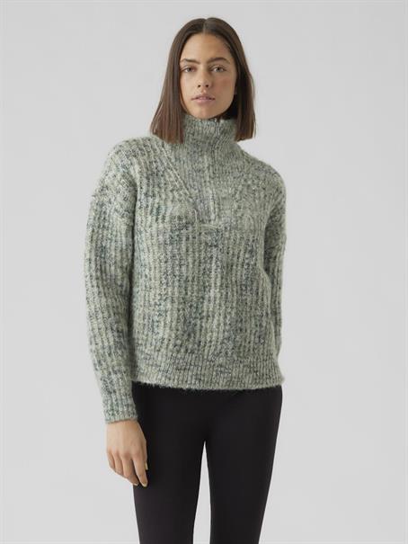 VMCLAUDIA LS HIGH-NECK ZIPPER BLOUSE GA loden frost